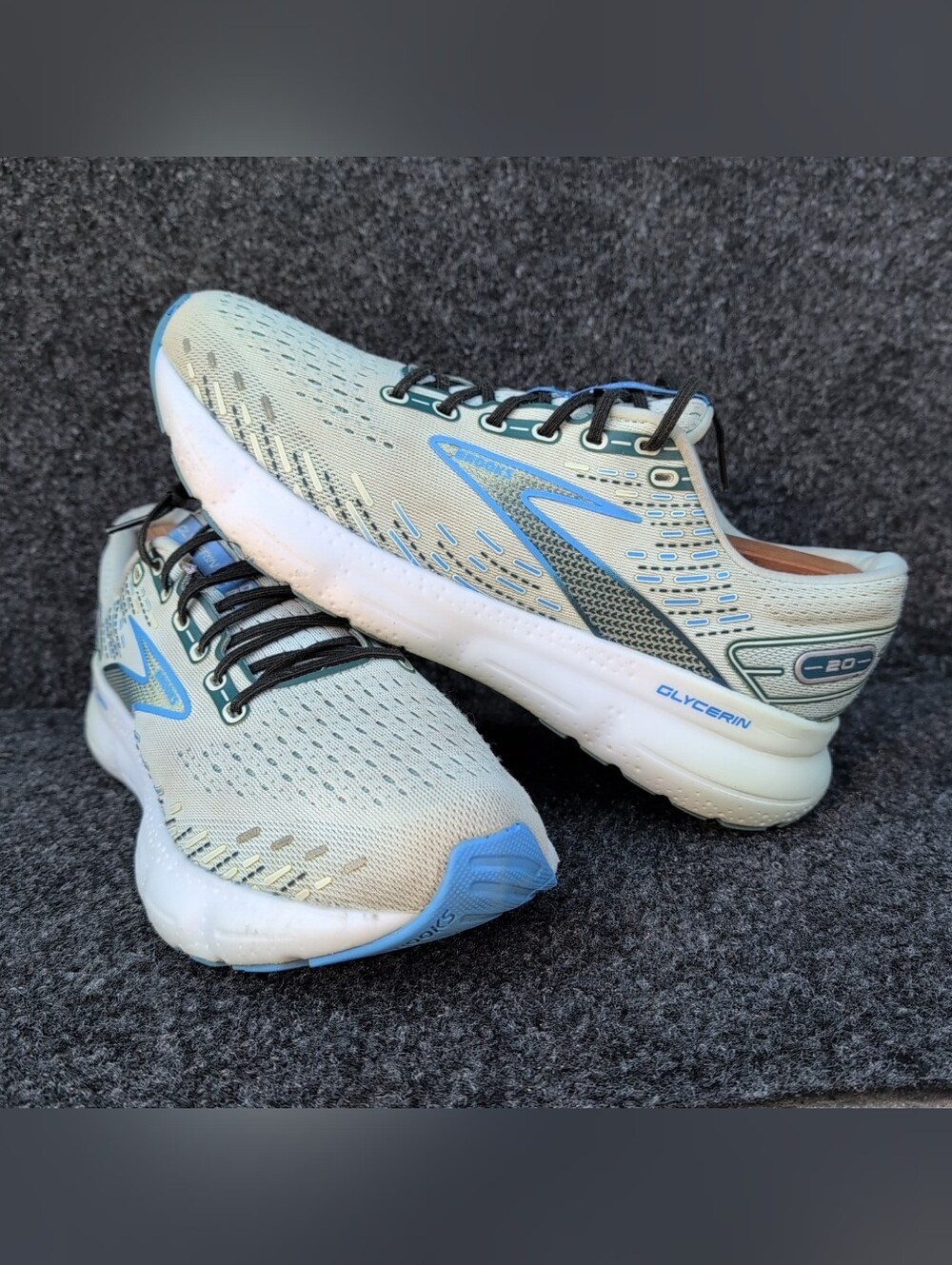 Brooks Glycerin 20 GTS Shoes Womens 10.5 B Blue Glass Road Trail Running Sneaker